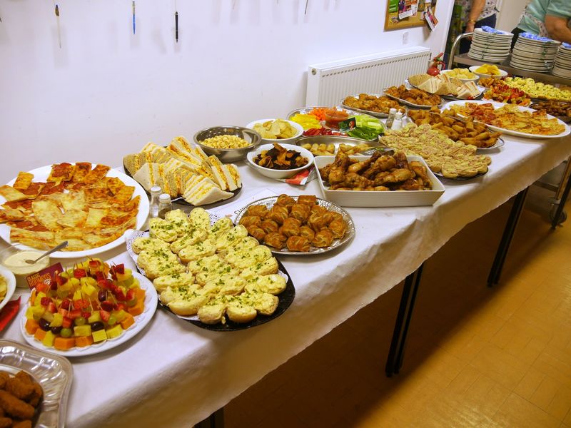 Close up shot of the bounteous buffet table.